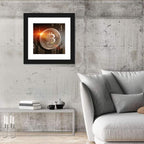 Golden Bitcoin Closeup Wall Art