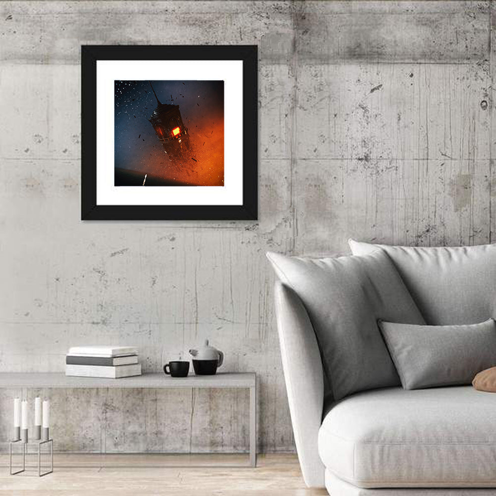 Floating Tower at Night Wall Art