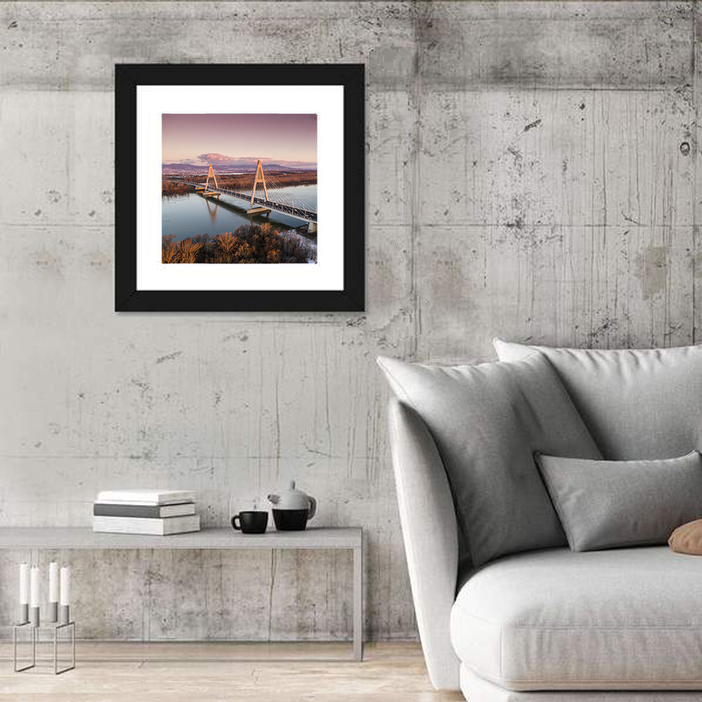 Megyeri Bridge at Dusk Wall Art
