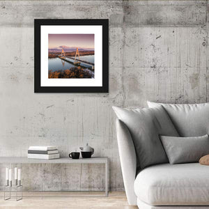 Megyeri Bridge At Dusk Wall Art