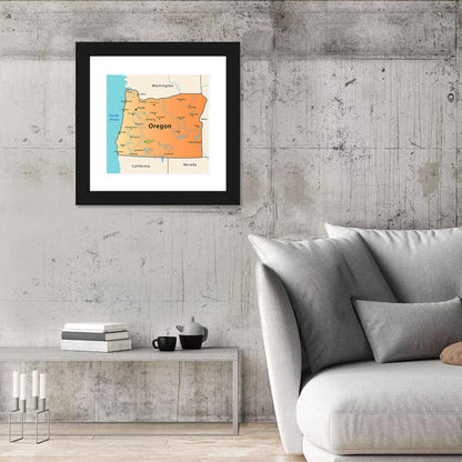 Oregon Map Wall Art