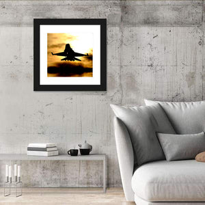 F-16 Landing At Sunset Wall Art