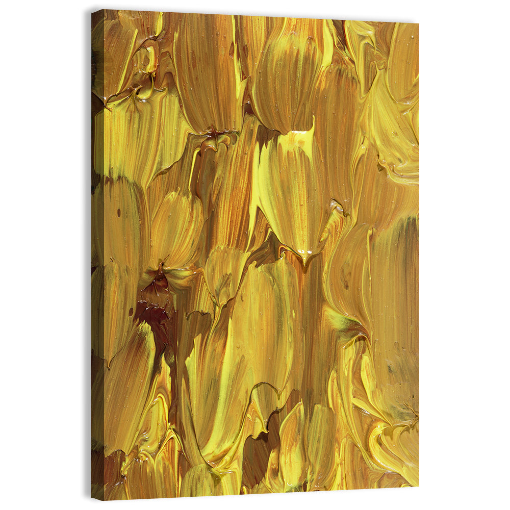 Golden Impasto Oil Study Wall Art