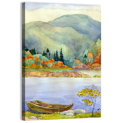 Old Boat On The Lake Wall Art