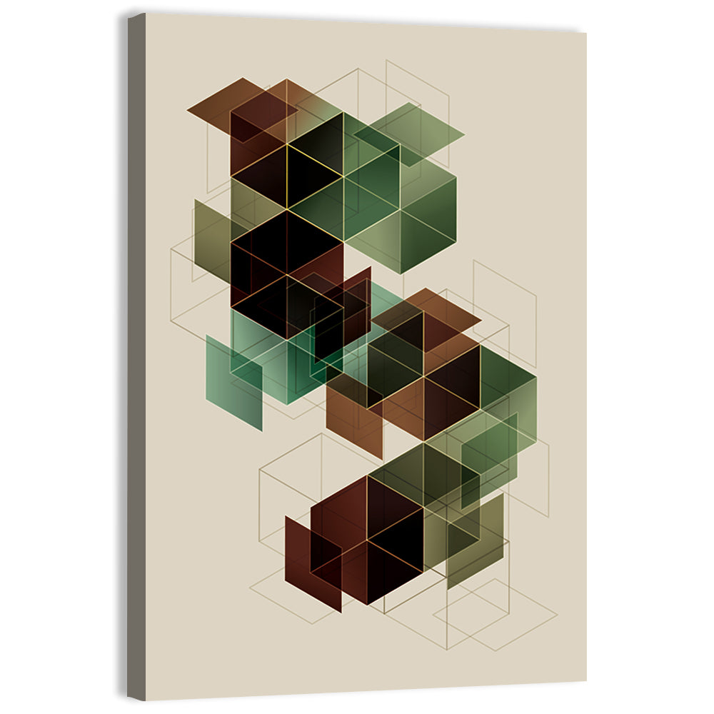 Floating Translucent Cubes Wall Art