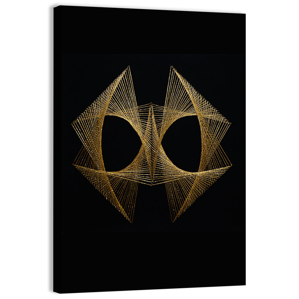 Antique Gold String Geometry Wall Art