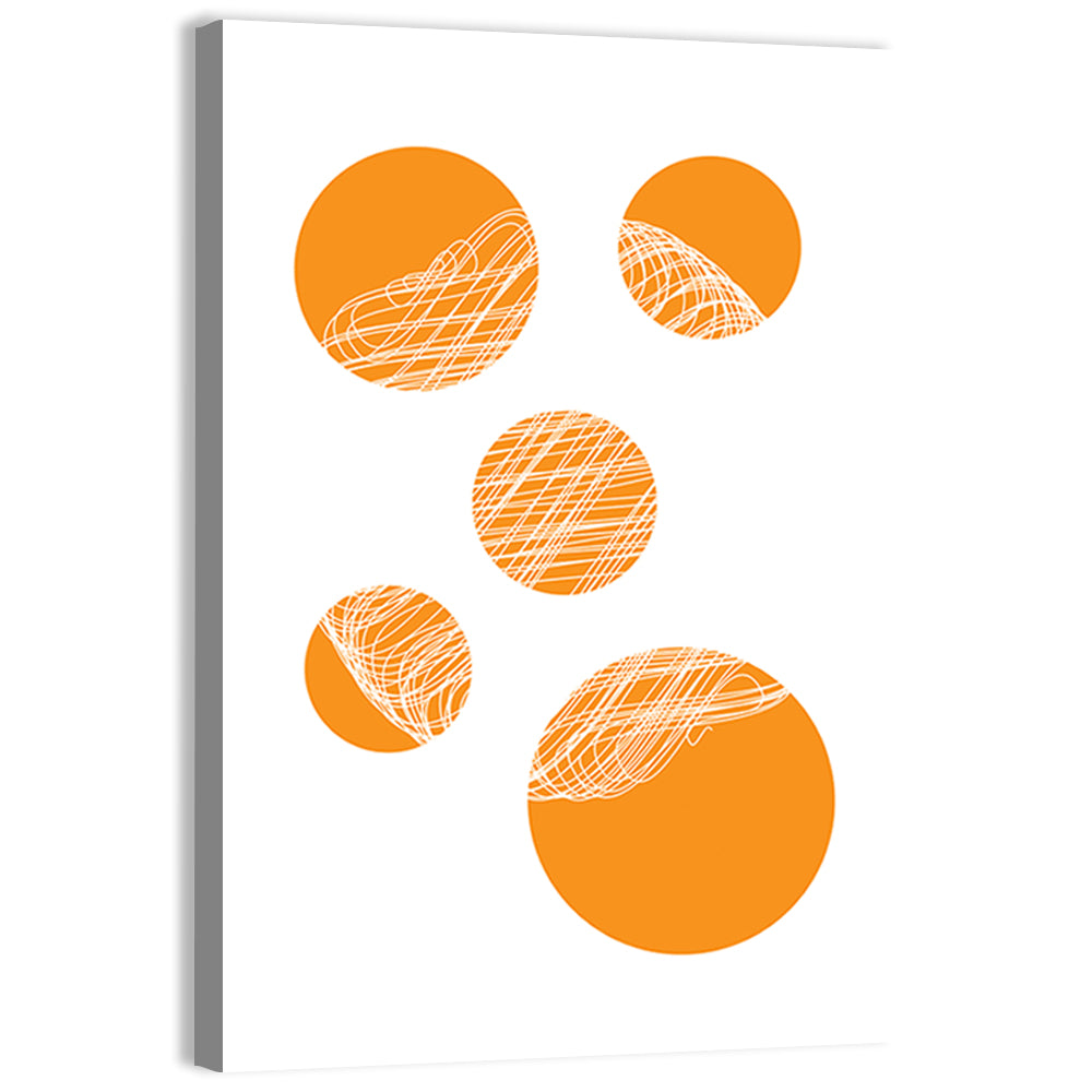 Asymmetrical Orange Circles Wall Art