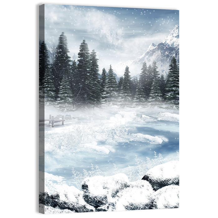 Frozen Lake Wall Art as a canvas print
