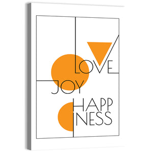 Quote "Love Joy & Happiness" Wall Art