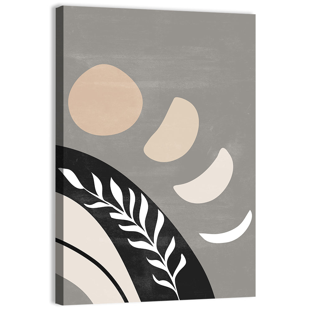Crescent Moon Botanical Composition Wall Art, canvas print, portrait