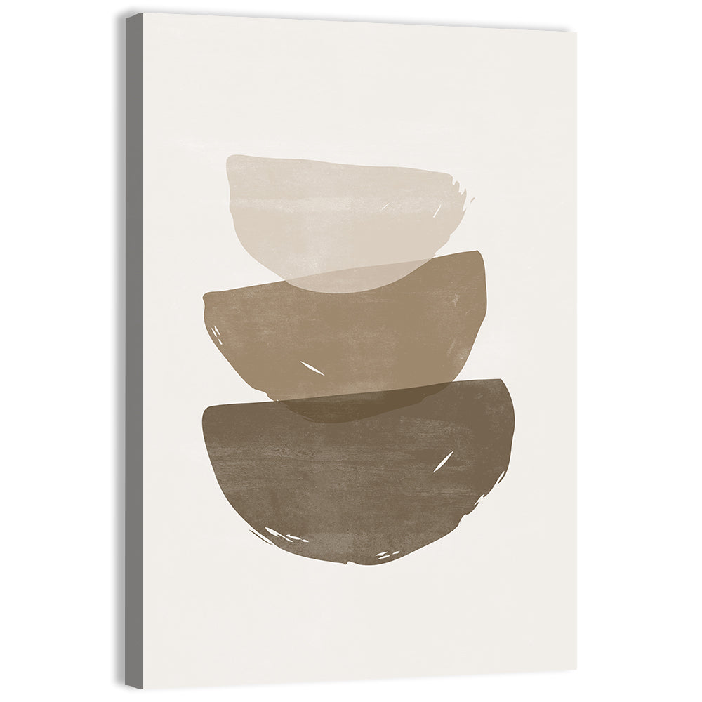 Sun and Moon Stacked Shapes Wall Art, canvas print, portrait