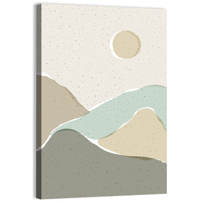 Layered Mountains and Sun Wall Art
