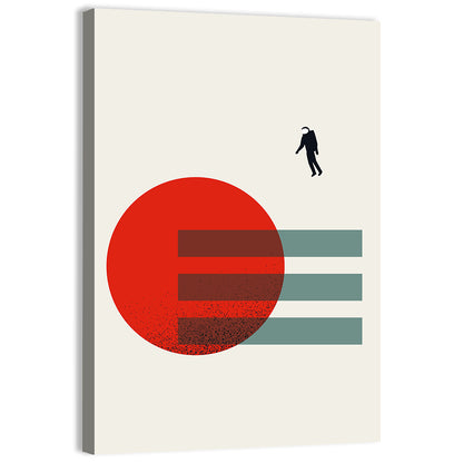 Minimalist Astronaut and Red Planet Wall Art