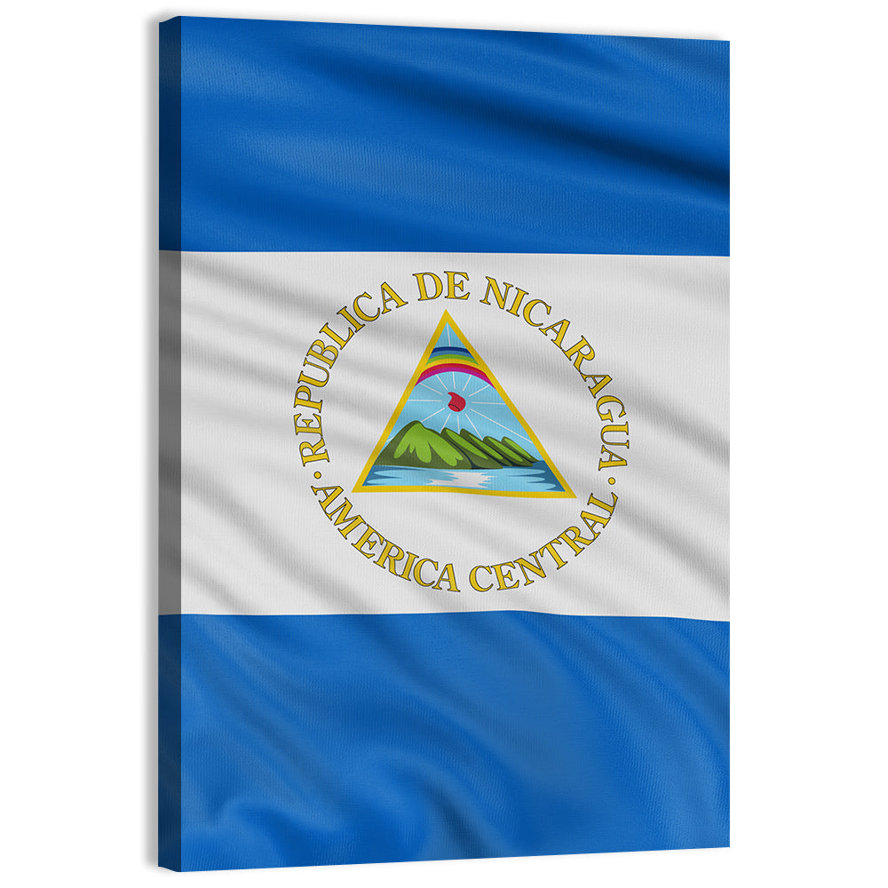 Nicaraguan Flag with Emblem Wall Art