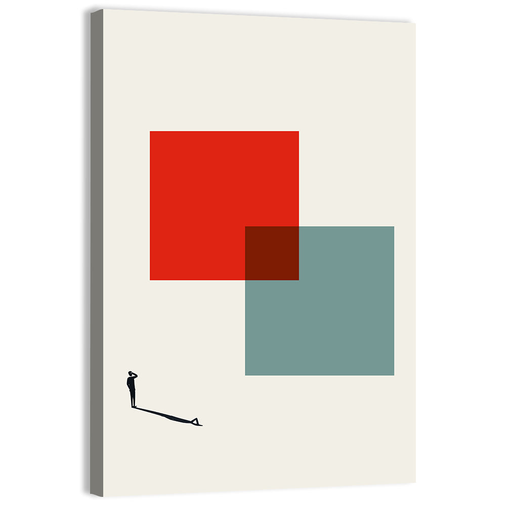 Silhouette with Overlapping Squares Wall Art