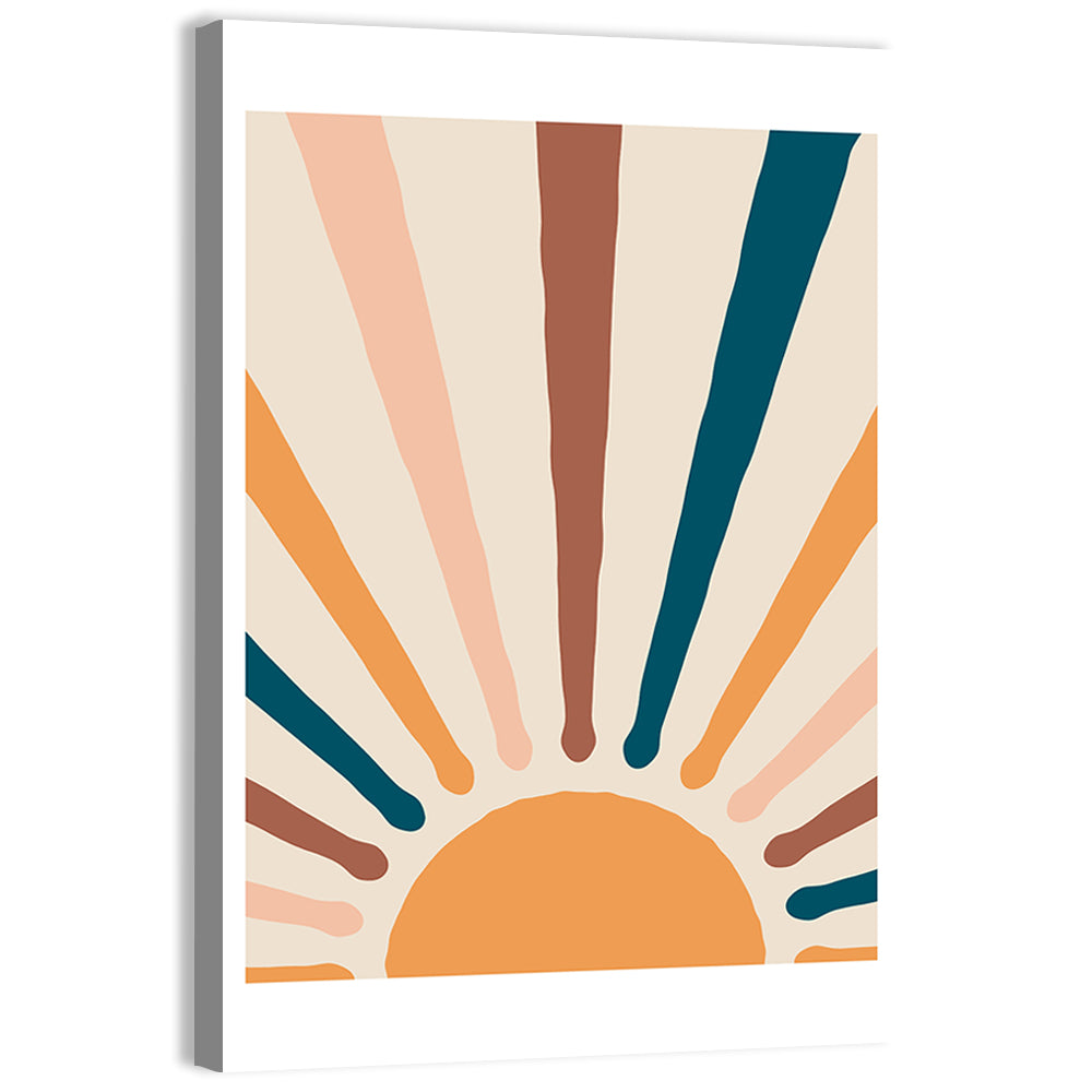 Boho Sunburst Abstract Wall Art