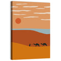 Minimalist Camel Caravan Sunset Wall Art