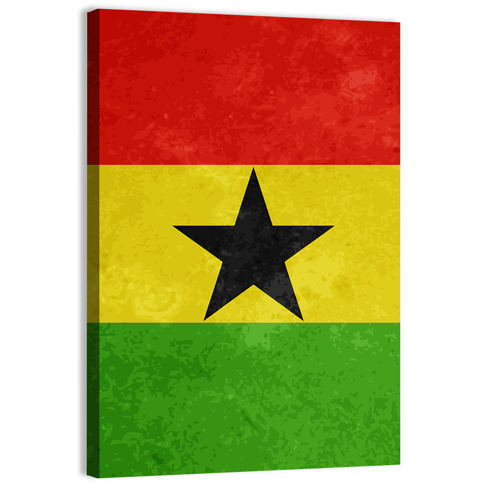 Ghana Flag with Centered Black Star Wall Art