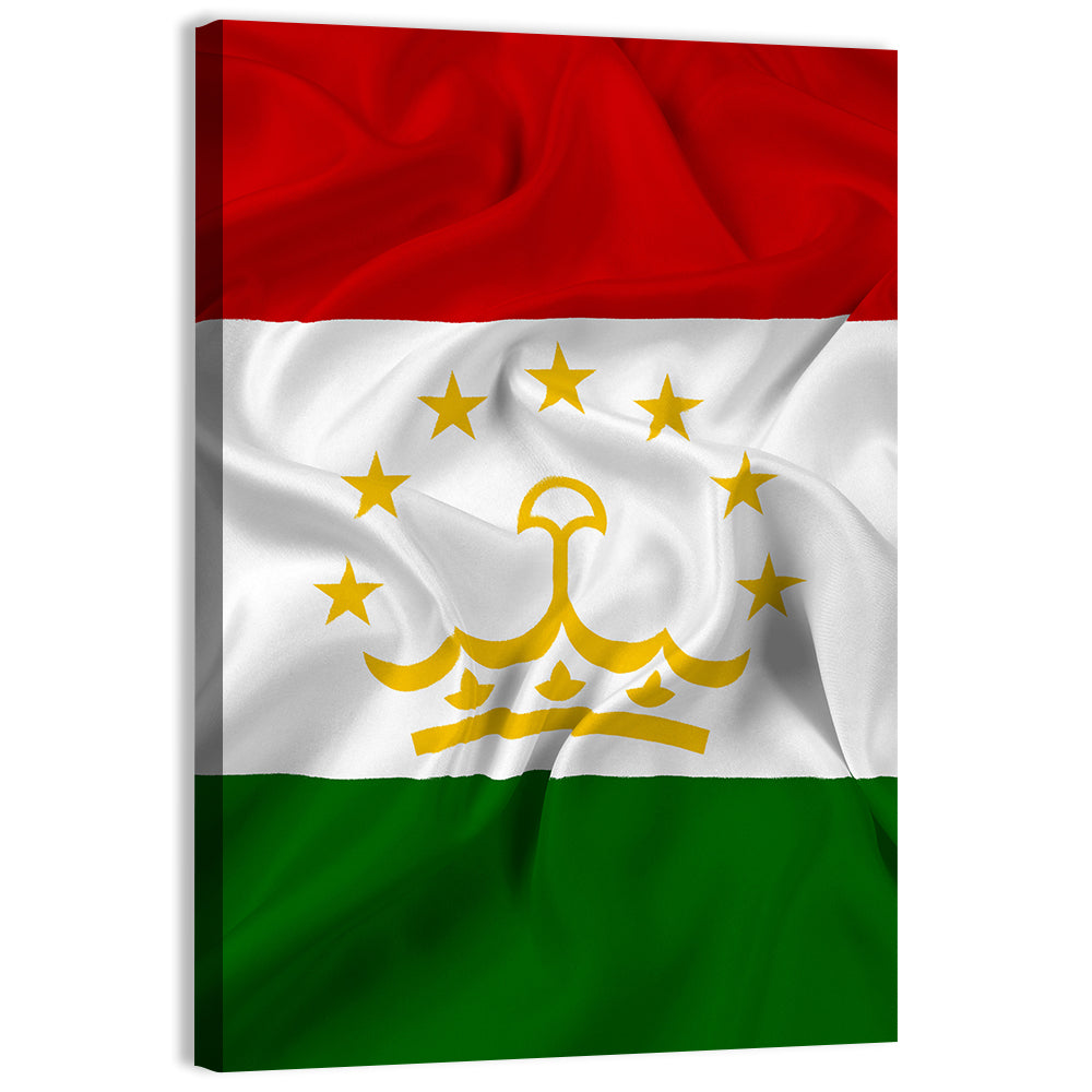 Tajikistan Flag with Crown Emblem Wall Art
