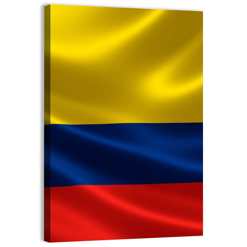 Colombian Flag with Rippling Texture Wall Art