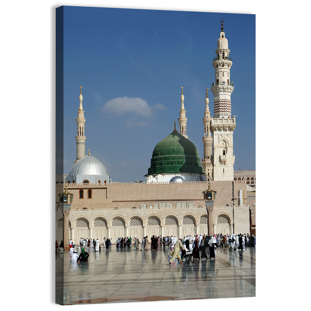 Al-masjid An-nabawi, Medina Wall Art, canvas print, portrait