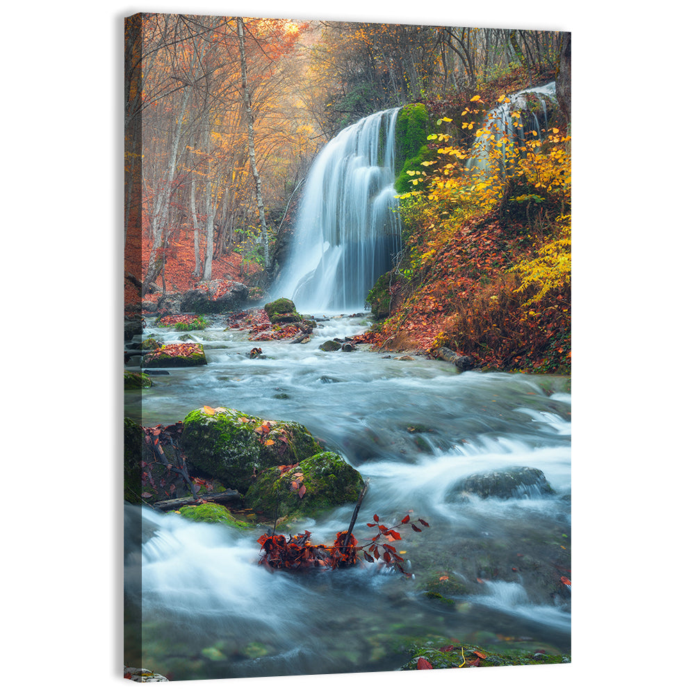 Autumn Silver Stream, Crimea Wall Art, canvas print, portrait