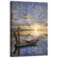 Lonely Boat at Sunset Wall Art