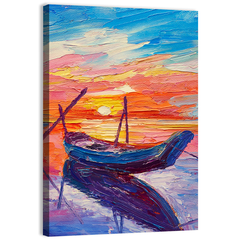 Fishing Boats at Sunset Wall Art