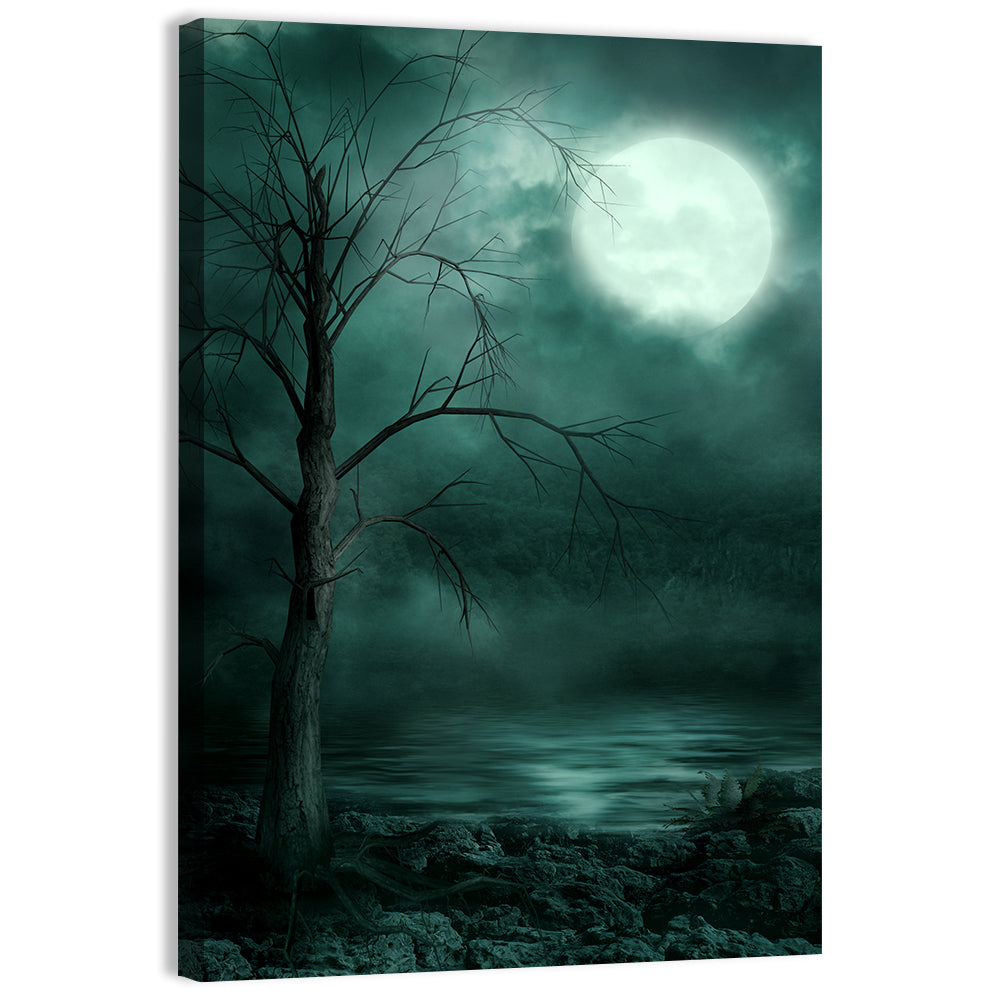 Gothic Moonlit Shore Wall Art
