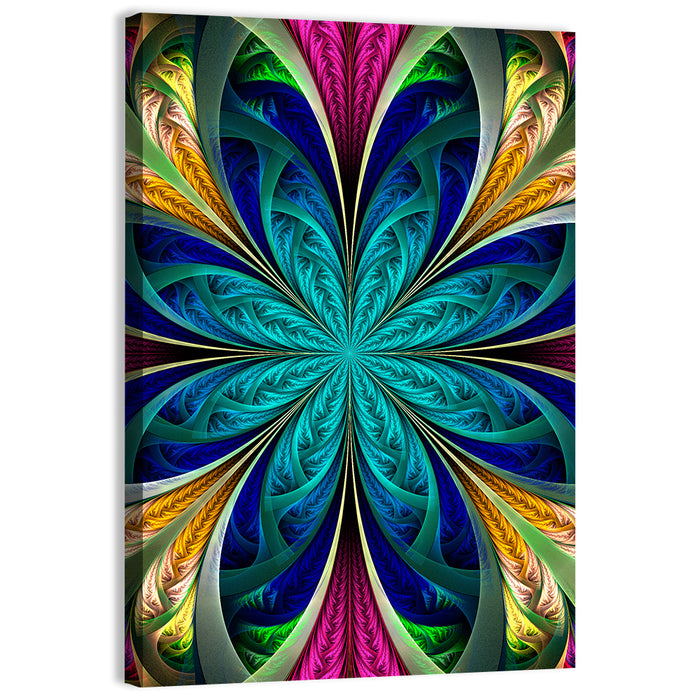 Kaleidoscope Fractal Blossom Wall Art as a canvas print