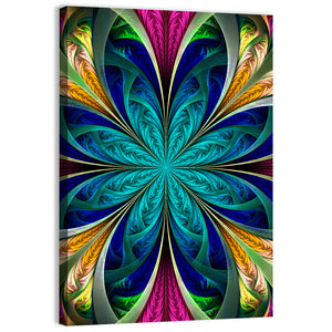 Multicolored Fractal Flower Wall Art