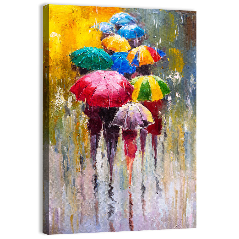 Rain Soaked Cityscape Oil Painting Wall Art
