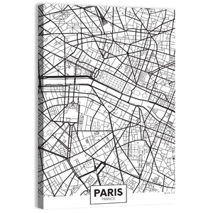 Paris City Map Wall Art
