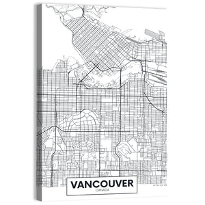 Vancouver City Map Wall Art