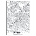 Brussels City Map Wall Art