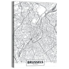 Brussels City Map Wall Art