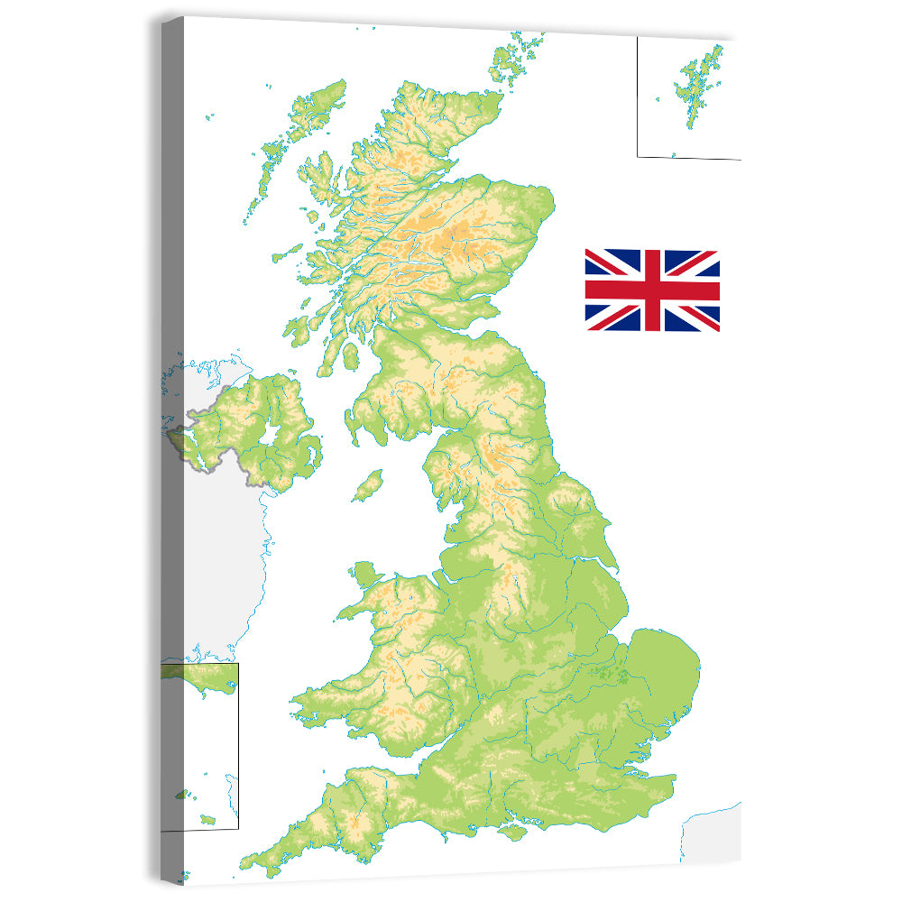 United Kingdom Relief Map Wall Art