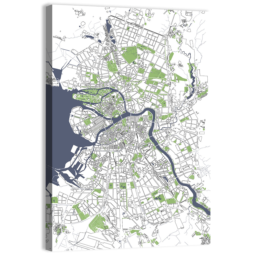 Minimalist Saint Petersburg Map Wall Art