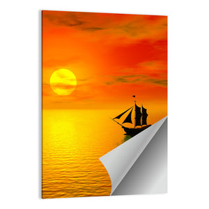 Old Boats Silhouette Wall Art