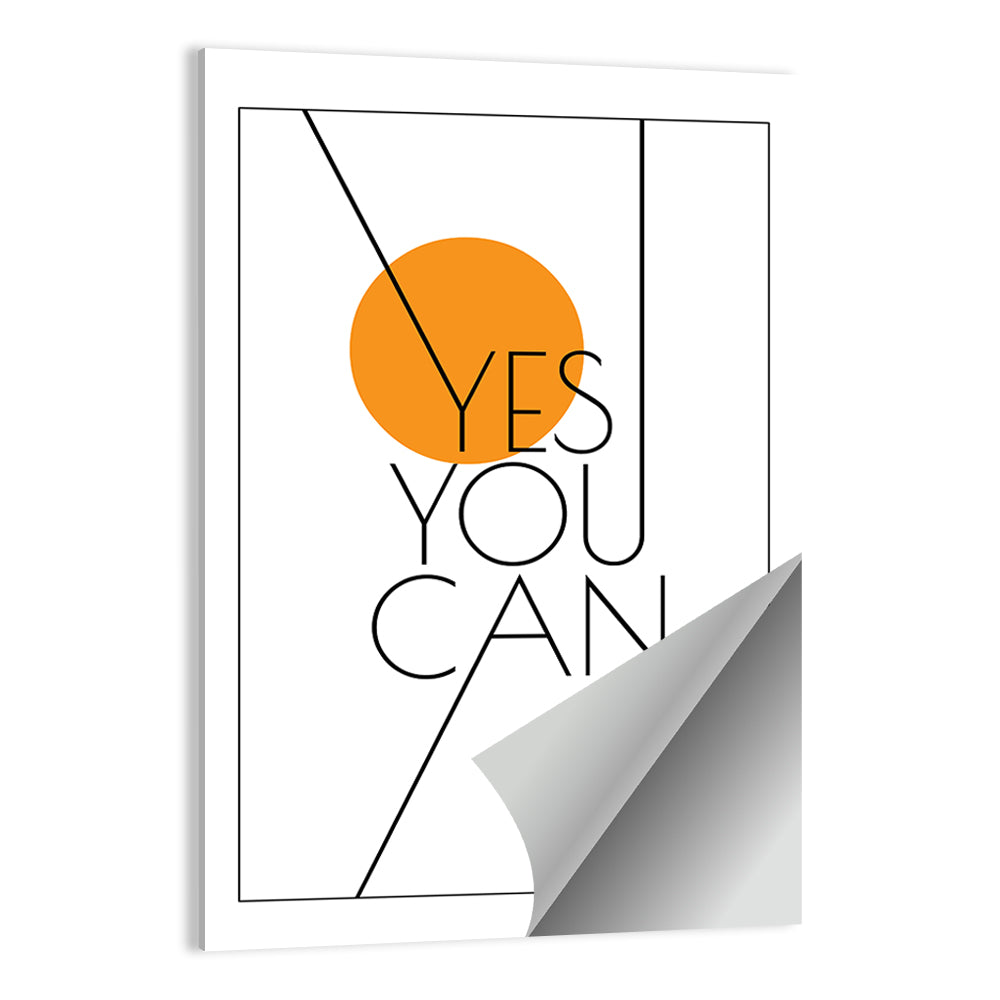 Yes You Can Typography Wall Art