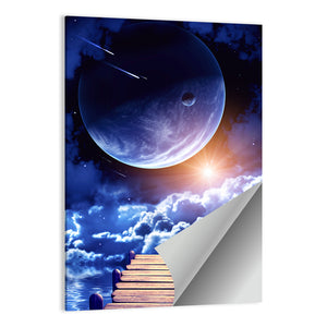 Space With Planets & Nebula Wall Art