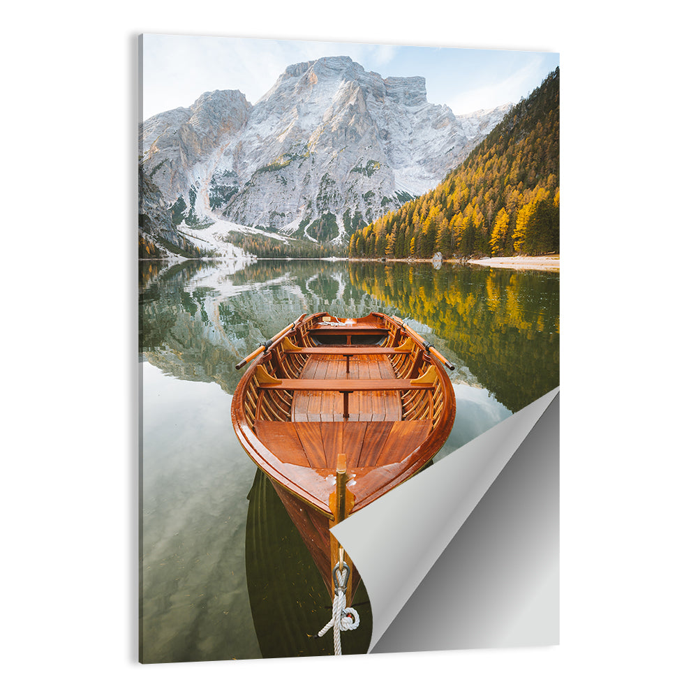 Rowboat at Lago Di Braies Wall Art