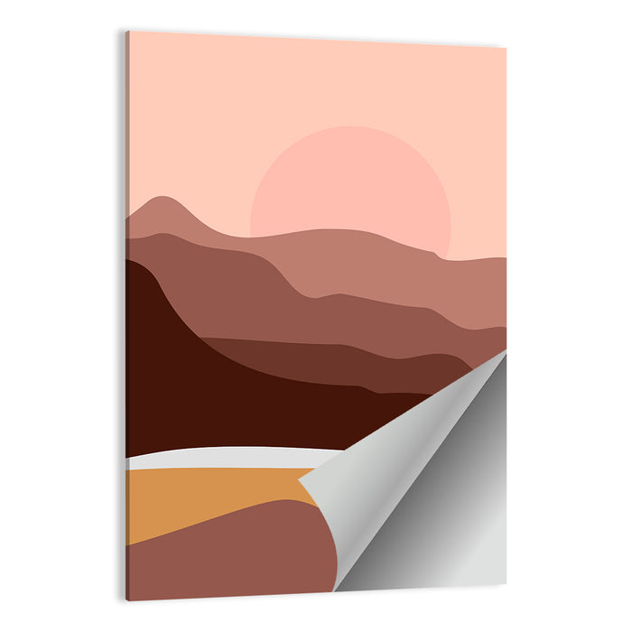 Layered Desert Mountains at Dusk Wall Art as a poster print