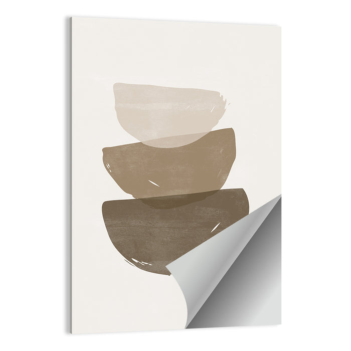 Sun and Moon Stacked Shapes Wall Art as a poster print