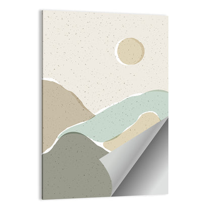 Layered Mountains and Sun Wall Art