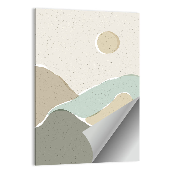 Layered Mountains and Sun Wall Art as a poster print