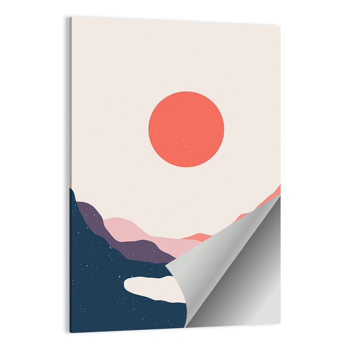 Boho Sunrise Over Mountains Wall Art as a poster print