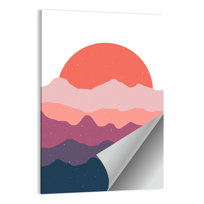 Minimalist Mountain Sunset Wall Art as a poster print