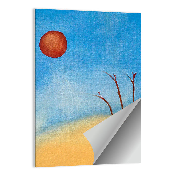 Red Sun Desert Landscape Wall Art as a poster print