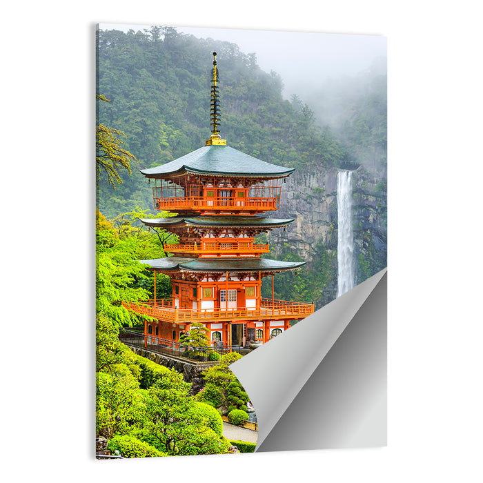 Seiganto-ji Pagoda at Nachi Falls Wall Art as a poster print